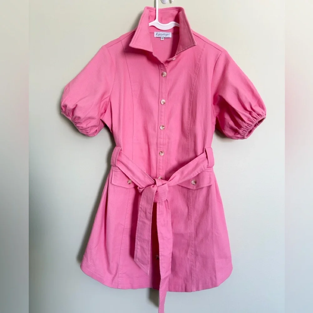 Runway Scout Pink Denim Dress S - Picture 2 of 3